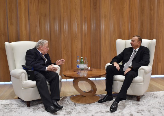 Prezident İlham Əliyev Latviya, Litva və Xorvatiyanın sabiq prezidentlərini qəbul edib (FOTO)
