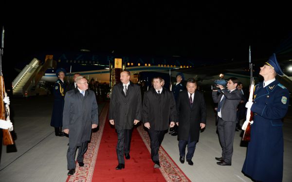 Azərbaycan Prezidenti İlham Əliyev Minskə səfərə gəlib (FOTO)
