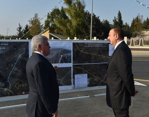 Prezident İlham Əliyev Qala-Pirallahı avtomobil yolunun birinci hissəsinin açılışında iştirak edib  (FOTO)