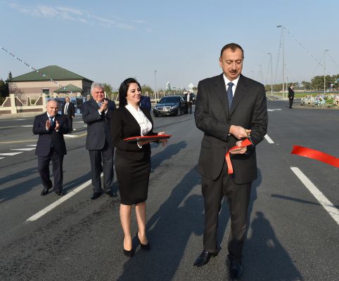 Prezident İlham Əliyev Qala-Pirallahı avtomobil yolunun birinci hissəsinin açılışında iştirak edib  (FOTO)