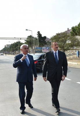 Prezident İlham Əliyev Pirallahı qəsəbəsində aparılan abadlıq-quruculuq işləri ilə tanış olub (FOTO)