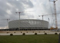 Prezident İlham Əliyev və xanımı Bakı Olimpiya Stadionunda tikinti işlərinin gedişi ilə tanış olublar (FOTO)