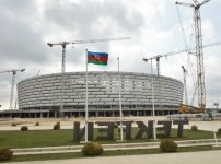 Prezident İlham Əliyev və xanımı Bakı Olimpiya Stadionunda tikinti işlərinin gedişi ilə tanış olublar (FOTO)