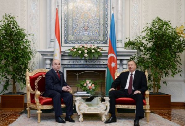 Prezident İlham Əliyev Tacikistan Milli Məclisinin aşağı palatasının sədri ilə görüşüb (FOTO)