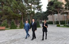 Prezident İlham Əliyev və xanımı Naftalan şəhərinə səfərə gəliblər (FOTO)
