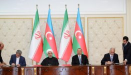 Azərbaycan-İran sənədlərinin imzalanma mərasimi olub (FOTO)