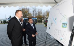 Prezident İlham Əliyev Sabirabad şəhərinə içməli suyun verilməsi mərasimində iştirak edib  (FOTO)