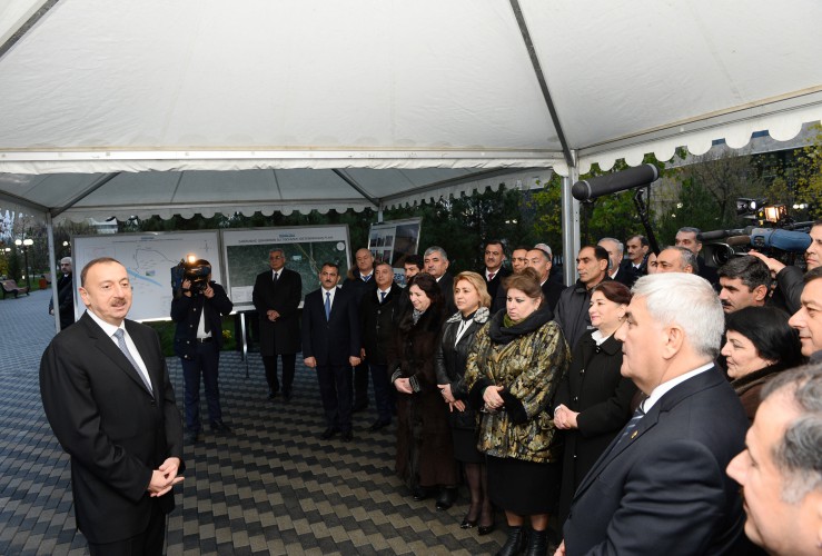 Prezident İlham Əliyev Sabirabad şəhərinə içməli suyun verilməsi mərasimində iştirak edib  (FOTO)