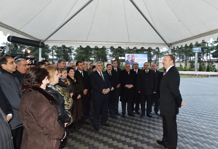 Prezident İlham Əliyev Sabirabad şəhərinə içməli suyun verilməsi mərasimində iştirak edib  (FOTO)