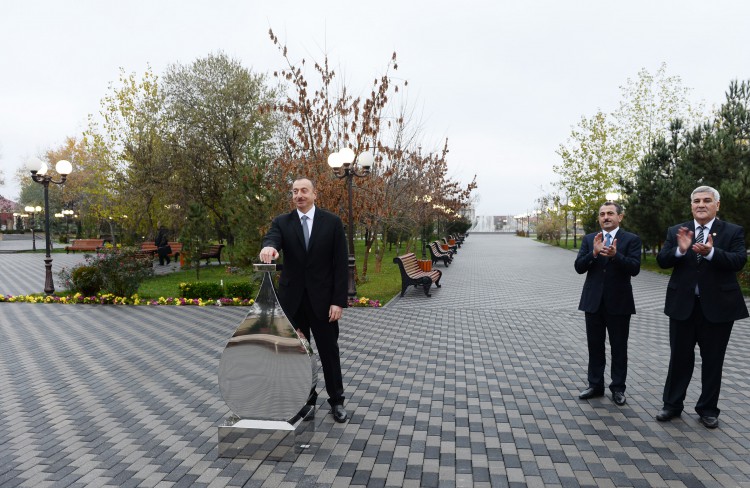 Prezident İlham Əliyev Sabirabad şəhərinə içməli suyun verilməsi mərasimində iştirak edib  (FOTO)