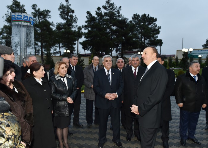 Prezident İlham Əliyev Sabirabad şəhərinə içməli suyun verilməsi mərasimində iştirak edib  (FOTO)
