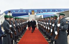 Prezident İlham Əliyev Almaniyaya işgüzar səfərə gəlib (FOTO)
