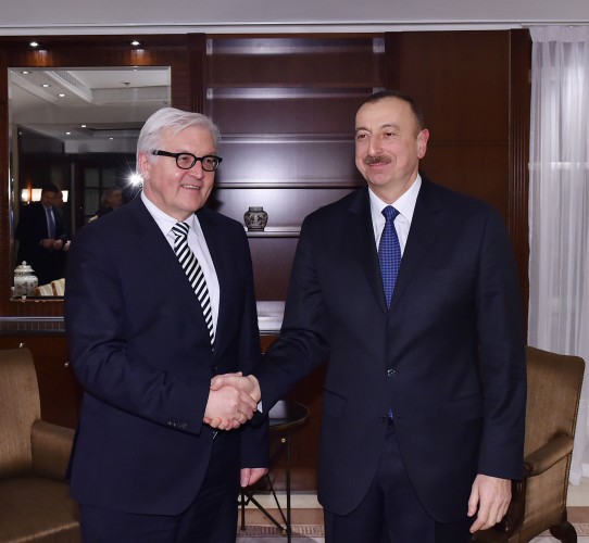 İlham Əliyev Almaniyanın xarici işlər üzrə federativ naziri Frank-Valter Ştaynmayer ilə görüşüb (FOTO)