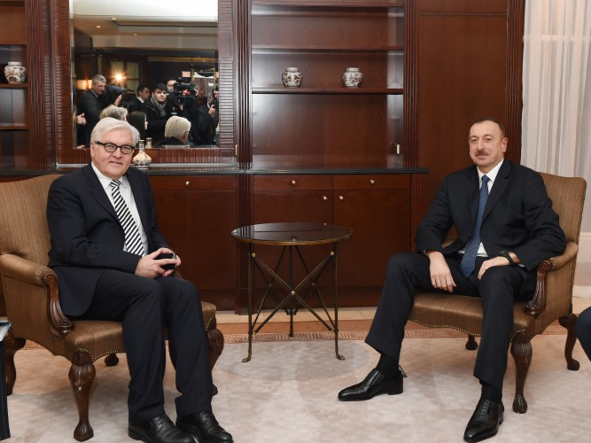 İlham Əliyev Almaniyanın xarici işlər üzrə federativ naziri Frank-Valter Ştaynmayer ilə görüşüb (FOTO)