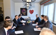 Davosda Azərbaycan və İsveçrə prezidentlərinin görüşü olub (FOTO)