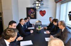 Davosda Azərbaycan və İsveçrə prezidentlərinin görüşü olub (FOTO)