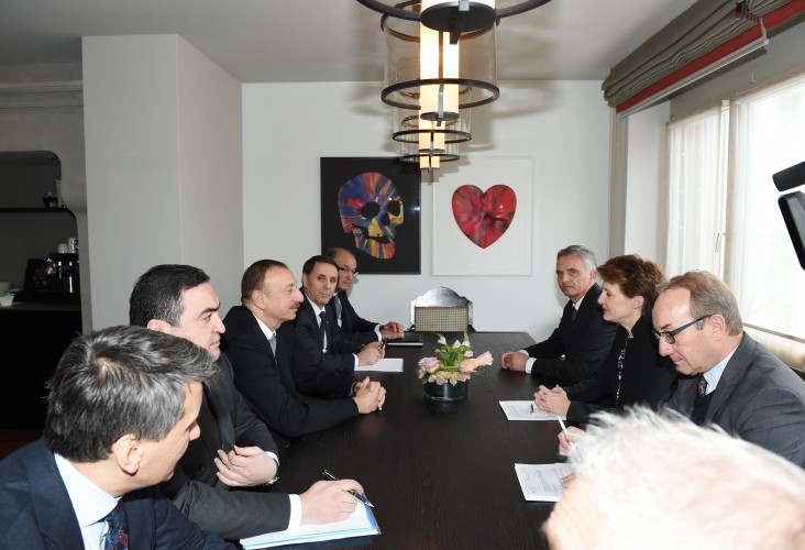 Davosda Azərbaycan və İsveçrə prezidentlərinin görüşü olub (FOTO)