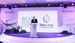 İlham Əliyev Davosda “Bakı 2015” ilk Avropa Oyunlarının təqdimatında iştirak edib (FOTO)