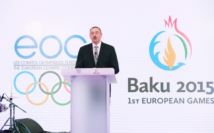 İlham Əliyev Davosda “Bakı 2015” ilk Avropa Oyunlarının təqdimatında iştirak edib (FOTO)