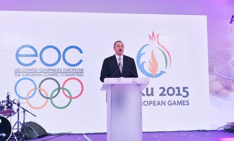 İlham Əliyev Davosda “Bakı 2015” ilk Avropa Oyunlarının təqdimatında iştirak edib (FOTO)