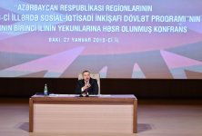 İlham Əliyev regionların sosial-iqtisadi inkişafı Dövlət Proqramının icrasının birinci ilinin yekunlarına həsr olunan konfransda iştirak edib (FOTO)
