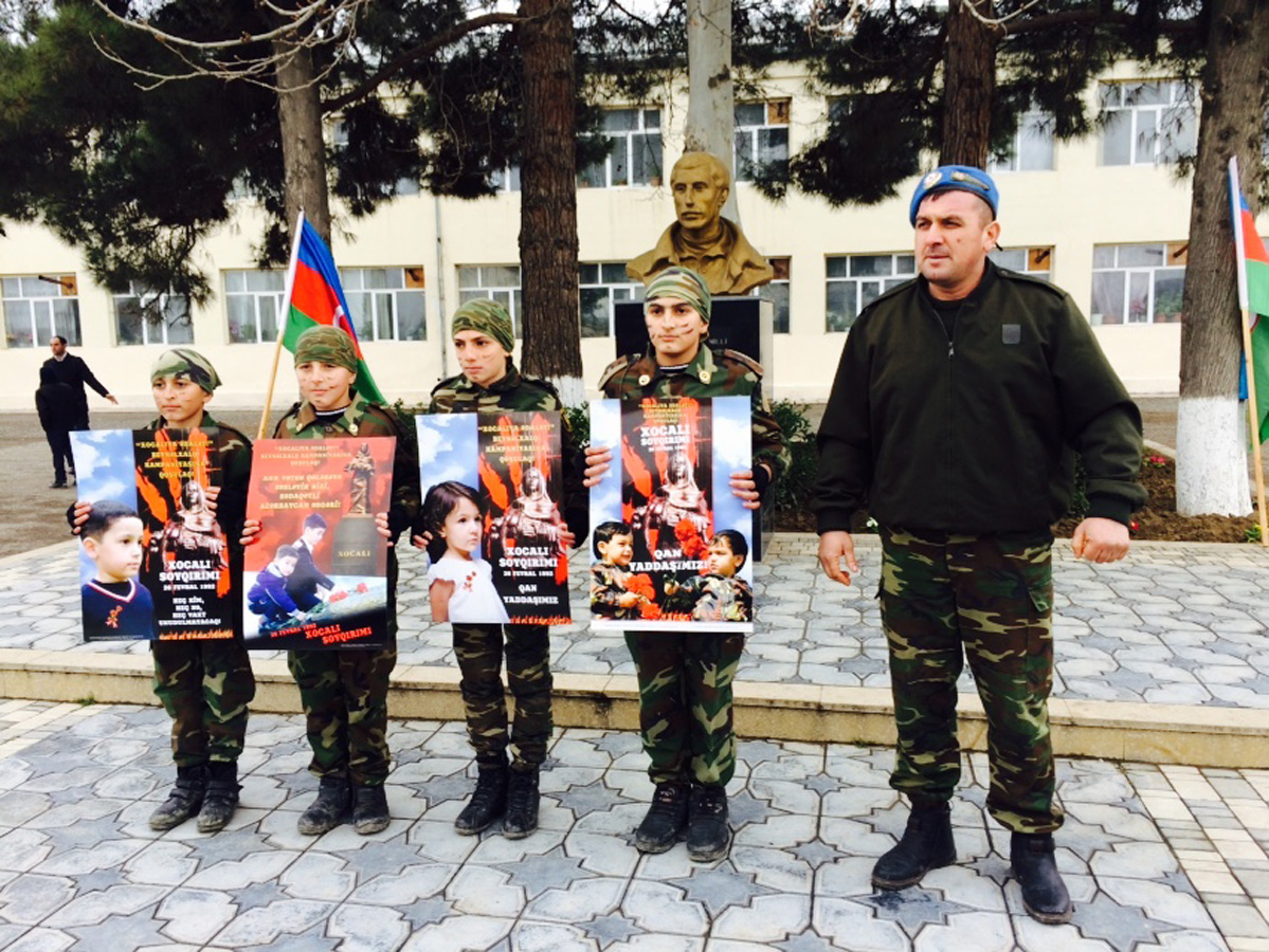 Cəbhəyanı bölgədə şagirdlərimizin vətənpərvərlik ruhu (FOTO)