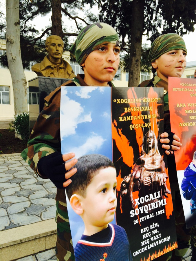 Cəbhəyanı bölgədə şagirdlərimizin vətənpərvərlik ruhu (FOTO)