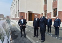 İlham Əliyev Mingəçevirdə məcburi köçkün ailələri üçün yeni salınan yaşayış kompleksində yaradılan şəraitlə tanış olub  (FOTO)