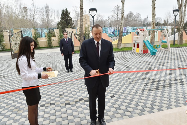 Heydər Əliyev Fondunun təşəbbüsü ilə Mingəçevirdə tikilən uşaq bağçasının açılışı olub (FOTO)