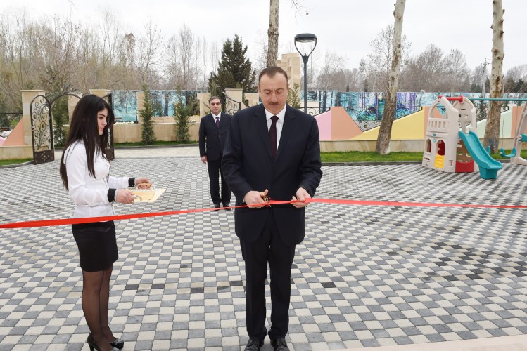 Heydər Əliyev Fondunun təşəbbüsü ilə Mingəçevirdə tikilən uşaq bağçasının açılışı olub (FOTO)