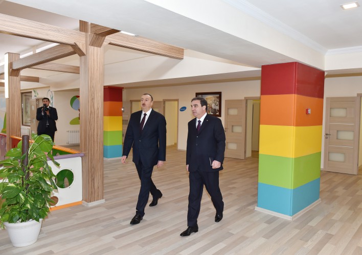 Heydər Əliyev Fondunun təşəbbüsü ilə Mingəçevirdə tikilən uşaq bağçasının açılışı olub (FOTO)