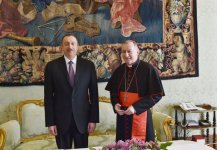 İlham Əliyev və xanımı Vatikan dövlət katibi ilə geniş tərkibdə görüşüblər (FOTO)