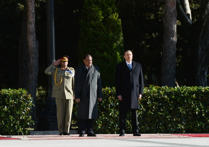 Pakistan Prezidenti Məmnun Hüseynin rəsmi qarşılanma mərasimi olub (FOTO)