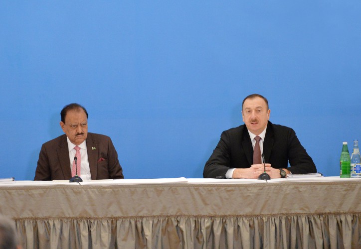 İlham Əliyev və Məmnun Hüseyn Azərbaycan-Pakistan biznes forumunda iştirak ediblər (FOTO)