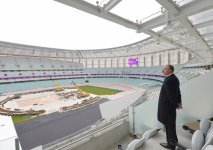 Prezident İlham Əliyev və xanımı Bakı Olimpiya Stadionunun açılışında iştirak ediblər (FOTO)