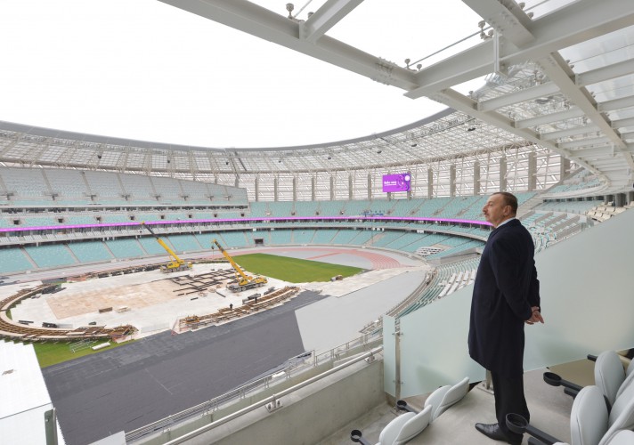 Prezident İlham Əliyev və xanımı Bakı Olimpiya Stadionunun açılışında iştirak ediblər (FOTO)