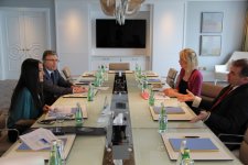 Leyla Əliyeva Beynəlxalq Dağadırmanma və Alpinizm Federasiyasının nümayəndələri ilə görüşüb (FOTO)