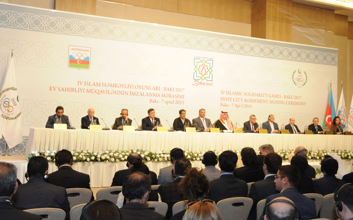 Bakının IV İslam Həmrəyliyi Oyunlarına ev sahibliyi etməsi ilə bağlı müqavilə imzalandı (ƏLAVƏ OLUNUB) (FOTO)