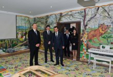 Prezident İlham Əliyev Lənkəranda yeni inşa olunan uşaq bağçasının açılışında iştirak edib (FOTO)