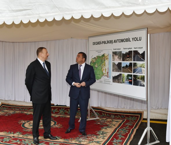 Prezident İlham Əliyev Astarada Deqədi-Pəlikəş avtomobil yolunun açılışında iştirak edib (FOTO)