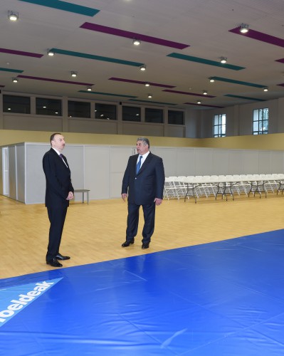 Prezident İlham Əliyev və xanımı Heydər Əliyev adına İdman Sarayında əsaslı təmirdən sonra yaradılan şəraitlə tanış olublar (FOTO)