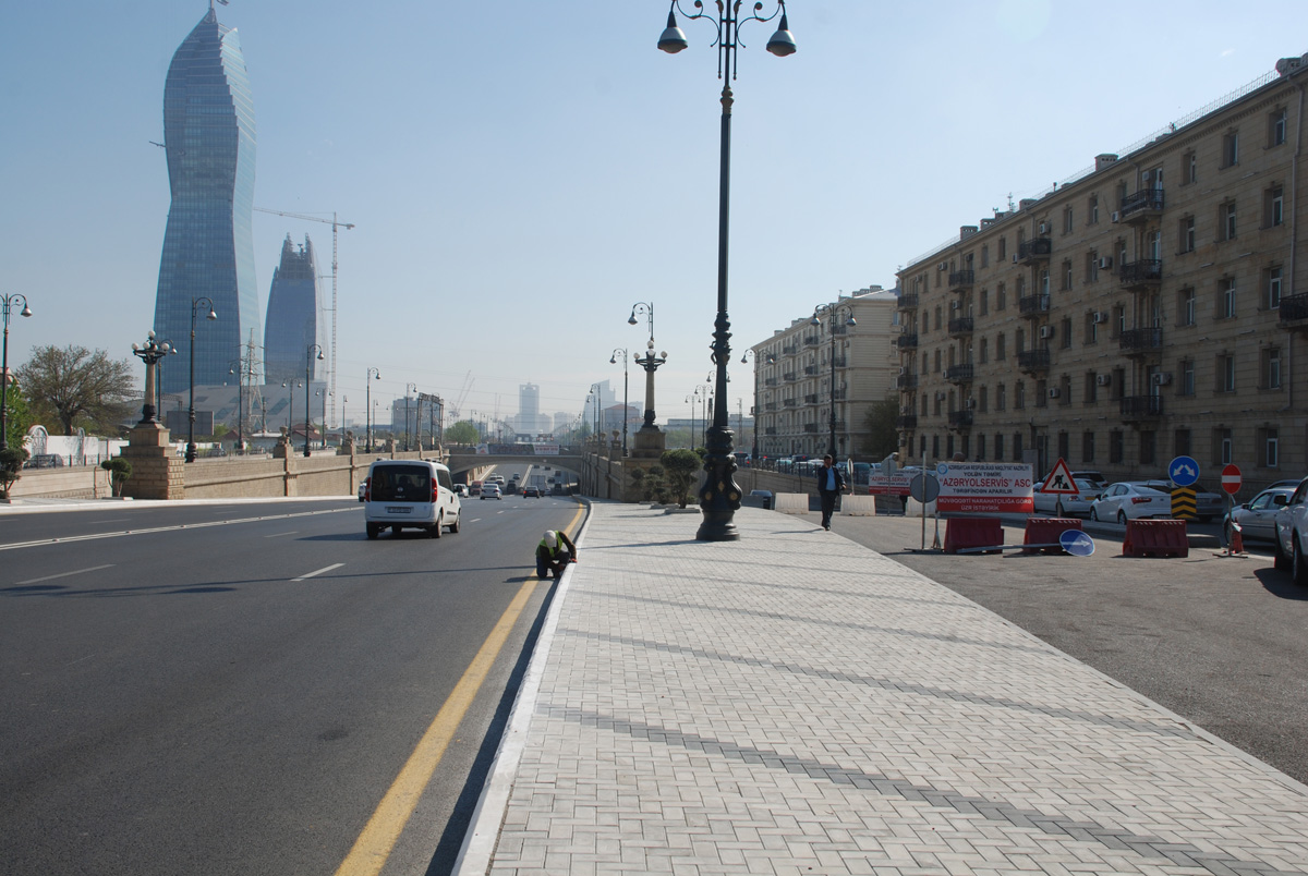 Bakıda Heydər Əliyev prospektinin yan yolu sabah açılacaq (FOTO)