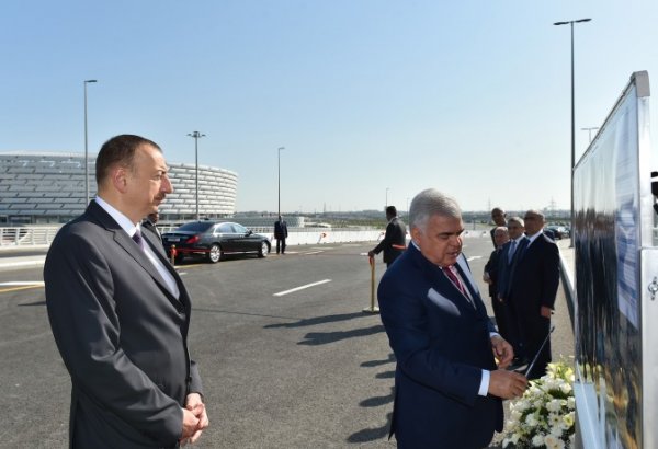 Prezident İlham Əliyev Bakı Olimpiya Stadionu ətrafında inşa olunan yol-nəqliyyat infrastrukturunun açılışında iştirak edib  (FOTO)