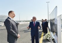Prezident İlham Əliyev Bakı Olimpiya Stadionu ətrafında inşa olunan yol-nəqliyyat infrastrukturunun açılışında iştirak edib  (FOTO)