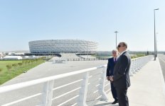 Prezident İlham Əliyev Bakı Olimpiya Stadionu ətrafında inşa olunan yol-nəqliyyat infrastrukturunun açılışında iştirak edib  (FOTO)