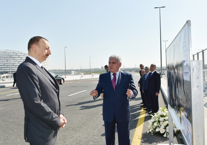 Prezident İlham Əliyev Bakı Olimpiya Stadionu ətrafında inşa olunan yol-nəqliyyat infrastrukturunun açılışında iştirak edib  (FOTO)