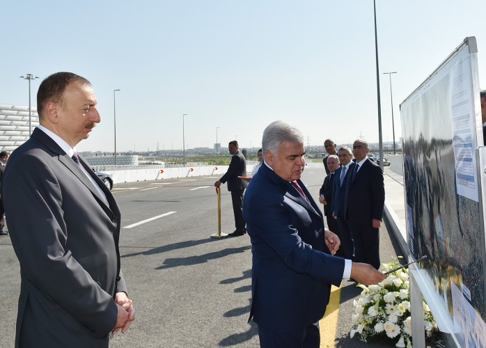 Prezident İlham Əliyev Bakı Olimpiya Stadionu ətrafında inşa olunan yol-nəqliyyat infrastrukturunun açılışında iştirak edib  (FOTO)
