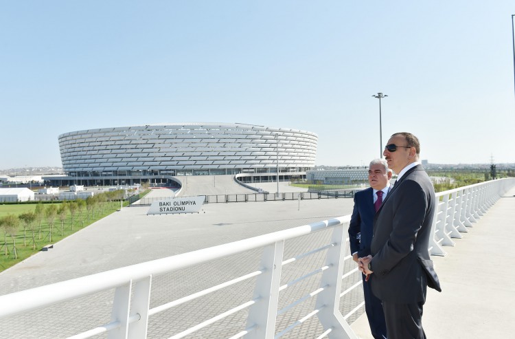 Prezident İlham Əliyev Bakı Olimpiya Stadionu ətrafında inşa olunan yol-nəqliyyat infrastrukturunun açılışında iştirak edib  (FOTO)