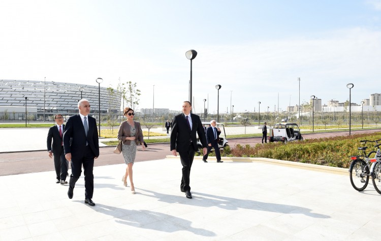 Prezident İlham Əliyev və xanımı Böyükşor bulvarının və parkının açılışında iştirak ediblər (FOTO)