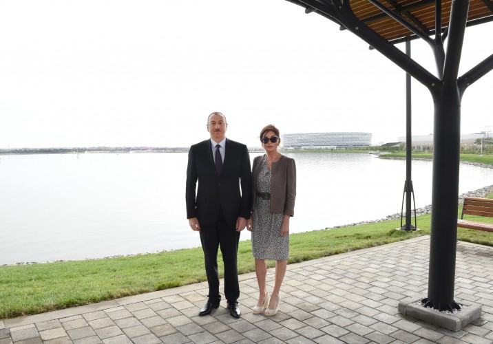 Prezident İlham Əliyev və xanımı Böyükşor bulvarının və parkının açılışında iştirak ediblər (FOTO)